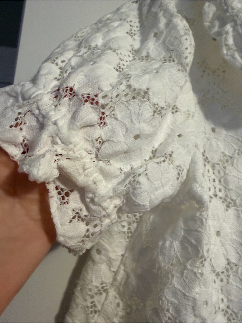 Pilcro White Eyelet Lace Button-Front Blouse - Picture 5 of 6